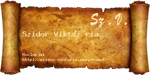 Szidor Viktória névjegykártya